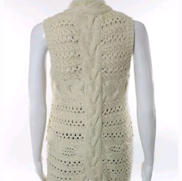 525 america ivory v-neck cotton knit top vest m - Picture 3 of 6